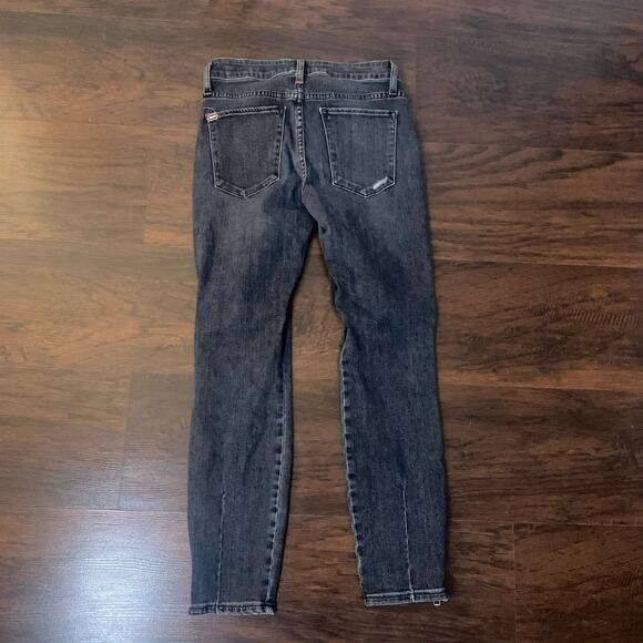 Ao.La by Alice + Olivia gray lightly distressed zipper skinny jeans size 26 - Picture 4 of 14